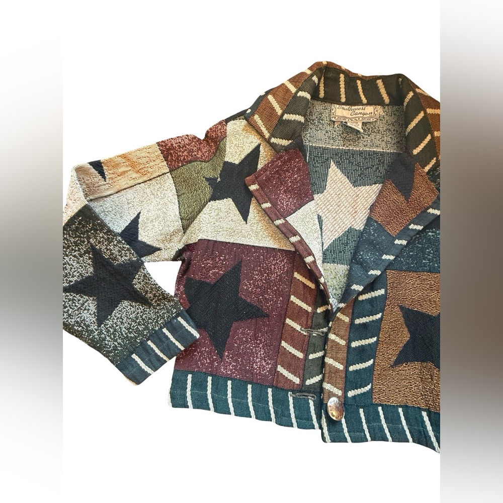 Vintage Star Patchwork Jacket Women’s Small Cropp… - image 8